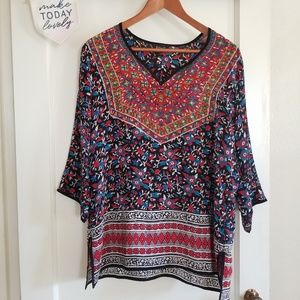 Anthropologie Tolani 100% Silk Tunic Top